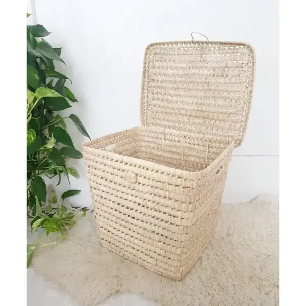 Trunk Down, Large Palm Leaf Trunk, Basket