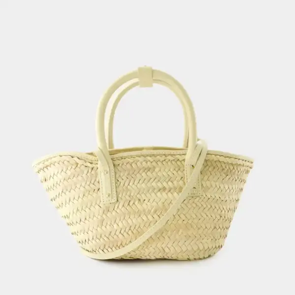 Elegant Beige-Ivory Straw Bag with Dual Carry – Handwoven