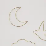Gold Brass Wire Moon Wall Decor – Handcrafted in 3 Sizes