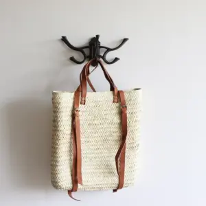 Straw & Leather French Market Backpack – Handwoven