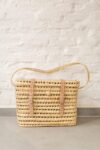 Large Handmade Bicycle Basket – Woven Palm with Leather Stra
