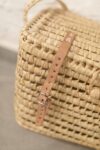 Large Handmade Bicycle Basket – Woven Palm with Leather Stra