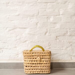 Small Handmade Bicycle Basket – Woven Palm Leaf Bike Bag