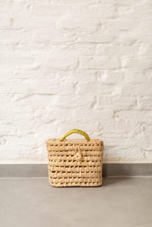 Small Handmade Bicycle Basket – Woven Palm Leaf Bike Bag