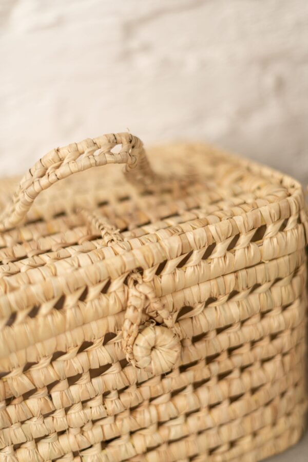 Small Handmade Bicycle Basket – Woven Palm Leaf Bike Bag