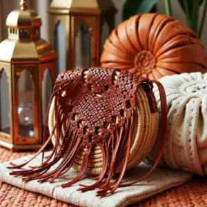 Boho-Chic-Moroccan-Circle-Straw-Bag-with-Raffia-and-Suede-Trim-7