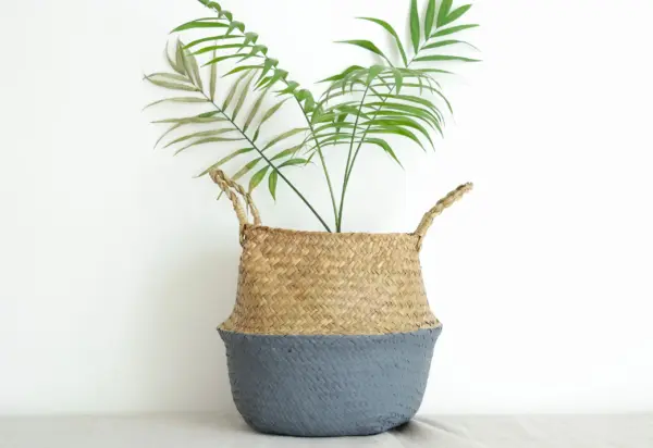 Belly Basket – Handwoven Storage Basket with Grey Dipped Bas