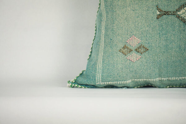 Moroccan Cactus Silk Pillow Cover – Handmade Berber Sabra Cushion | Bohemian Decor (50×50 cm / 60×40 cm)