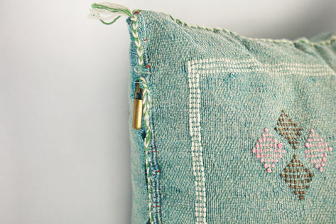 Moroccan Cactus Silk Pillow Cover – Handmade Berber Sabra Cushion | Bohemian Decor (50×50 cm / 60×40 cm)