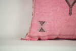 Light Pink Moroccan Cactus Silk Pillow Cover – Handwoven Sabra Cushion with YKK Zipper (50×50 cm / 60×40 cm)