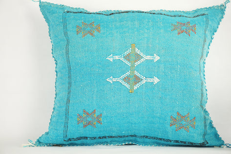 Charming Moroccan Cactus Silk Pillow Cover – Handwoven Sabra Cushion (50×50 cm / 60×40 cm)
