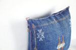 Navy Blue Moroccan Cactus Silk Pillow Cover – Handwoven Sabra Cushion (50×50 cm | 60×40 cm)