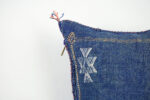 Navy Blue Moroccan Cactus Silk Pillow Cover – Handwoven Sabra Cushion (50×50 cm | 60×40 cm)