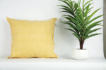 Yellow Moroccan Cactus Silk Pillow Cover – Handwoven Bohemian Sabra with YKK Zipper (19″ × 19″ / 50 × 50 cm)