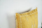 Yellow Moroccan Cactus Silk Pillow Cover – Handwoven Bohemian Sabra with YKK Zipper (19″ × 19″ / 50 × 50 cm)
