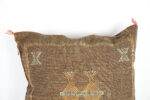 Brown Moroccan Cactus Silk Pillow Cover – Handwoven Bohemian Sabra Cushion (50×50 cm & 60×40 cm)