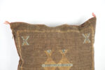 Brown Moroccan Cactus Silk Pillow Cover – Handwoven Bohemian Sabra Cushion (50×50 cm & 60×40 cm)