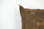 Brown Moroccan Cactus Silk Pillow Cover – Handwoven Bohemian Sabra Cushion (50×50 cm & 60×40 cm)