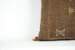 Brown Moroccan Cactus Silk Pillow Cover – Handwoven Bohemian Sabra Cushion (50×50 cm & 60×40 cm)
