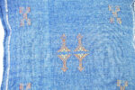 Navy Blue Moroccan Cactus Silk Pillow Cover – Handwoven Sabra Cushion (50×50 cm | 60×40 cm)