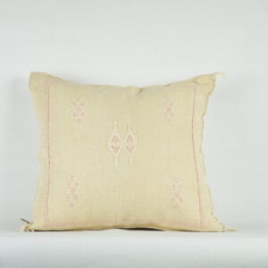 Lovely White Moroccan Cactus Silk Pillow Cover – Bohemian Sabra Cushion with YKK Zipper (50×50 cm / 60×40 cm)