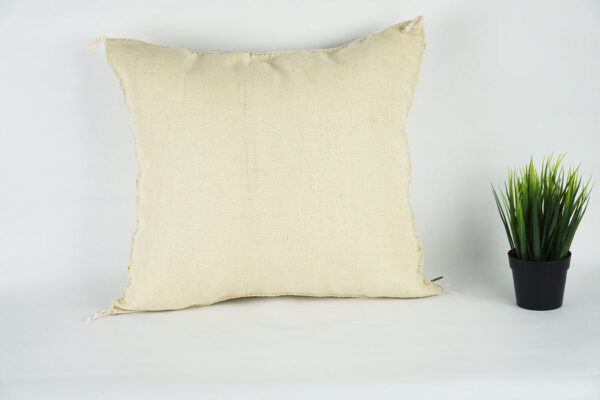 Lovely White Moroccan Cactus Silk Pillow Cover – Bohemian Sabra Cushion with YKK Zipper (50×50 cm / 60×40 cm)