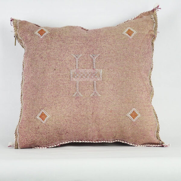 Gorgeous Moroccan Cactus Silk Pillow Cover – Handwoven Sabra Cushion with YKK Zipper