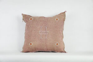 Gorgeous Moroccan Cactus Silk Pillow Cover – Handwoven Sabra Cushion with YKK Zipper
