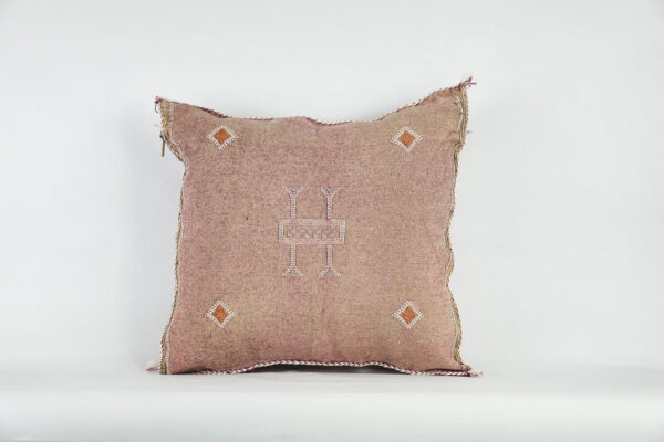 Gorgeous Moroccan Cactus Silk Pillow Cover – Handwoven Sabra Cushion with YKK Zipper