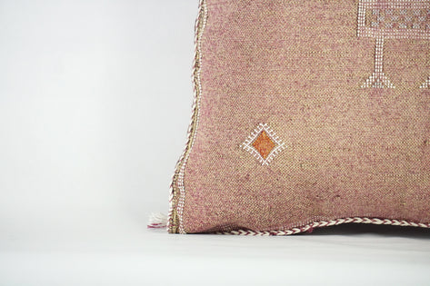 Gorgeous Moroccan Cactus Silk Pillow Cover – Handwoven Sabra Cushion with YKK Zipper