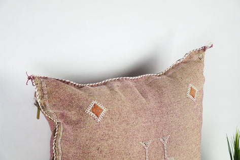 Gorgeous Moroccan Cactus Silk Pillow Cover – Handwoven Sabra Cushion with YKK Zipper
