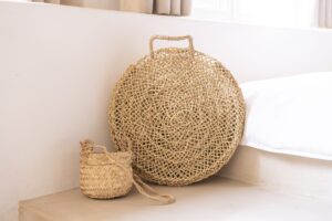 Ibiza Bag – Handwoven Palm Leaf Basket, 40x40 cm