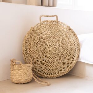Ibiza Bag – Handwoven Palm Leaf Basket, 40x40 cm