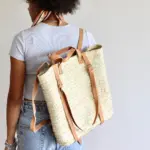 Straw & Leather French Market Backpack – Handwoven