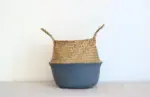 Belly Basket – Handwoven Storage Basket with Grey Dipped Bas