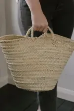 Moroccan Berber Market Basket – Handwoven Storage or Shopp