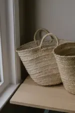 Moroccan Berber Market Basket – Handwoven Storage or Shopp