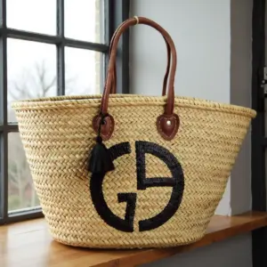 Handmade-Moroccan-Designer-Straw-Bag-with-Leather-Handles-1