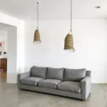 Cylindrical Palm Leaf Pendant Light – Handwoven Moroccan Lampshade (30 × 45 cm)