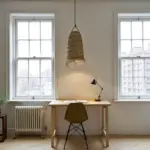 Cylindrical Palm Leaf Pendant Light – Handwoven Moroccan Lampshade (30 × 45 cm)