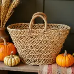 Handwoven Moroccan Mesh Straw Beach Bag – Eco-Friendly Market Tote (12″ × 19″)