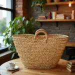 Handwoven Moroccan Mesh Straw Beach Bag – Eco-Friendly Market Tote (12″ × 19″)