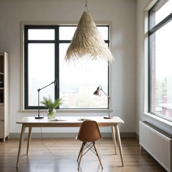 Handwoven Palm Leaf Pendant Light – Moroccan Lampshade (3 Sizes)
