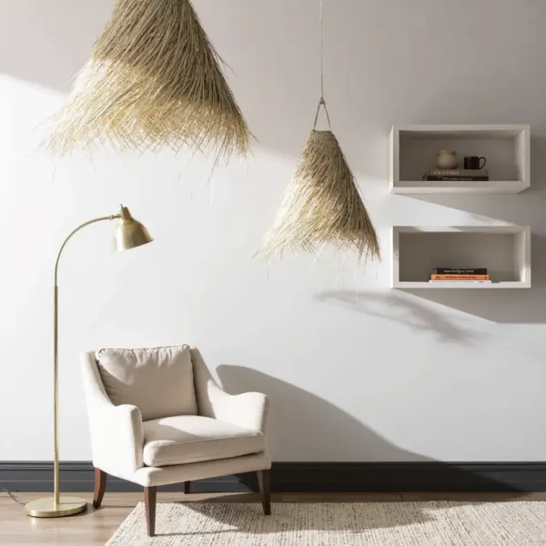 Handwoven Palm Leaf Pendant Light – Moroccan Lampshade (3 Sizes)