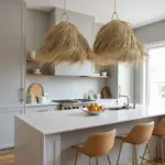 Natural Palm Leaf Light Shade – 45 cm Handwoven Moroccan Pendant Lamp