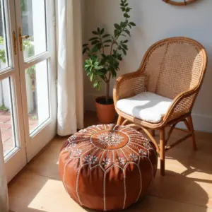 Handmade-Moroccan-Round-Leather-Pouf-with-Embroidered-Design-5 – Copie