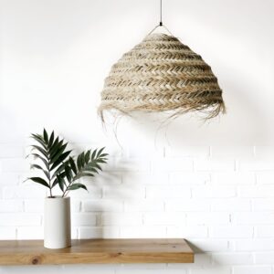 Oversized Moroccan Straw Chandelier – Handwoven Artisan Pendant Light (50 cm)