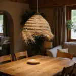 Oversized Moroccan Straw Chandelier – Handwoven Artisan Pendant Light (50 cm)
