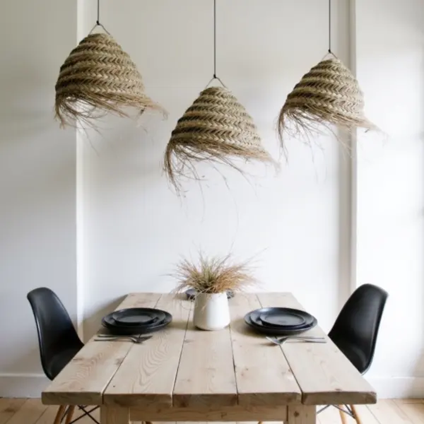 Oversized Moroccan Straw Chandelier – Handwoven Artisan Pendant Light (50 cm)