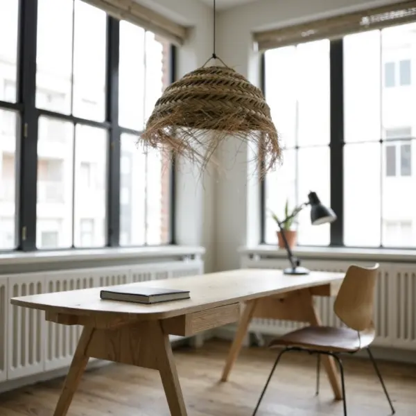 Oversized Moroccan Straw Chandelier – Handwoven Artisan Pendant Light (50 cm)